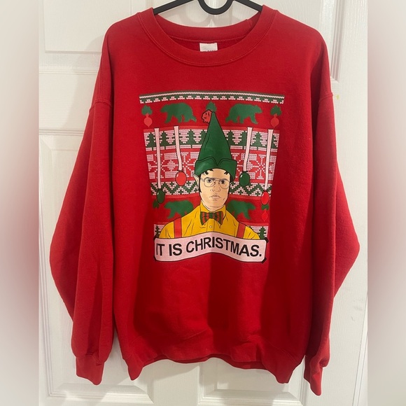 Dwight from the Office Elf Christmas Sweater - ugly Christmas sweater size M - Picture 2 of 8